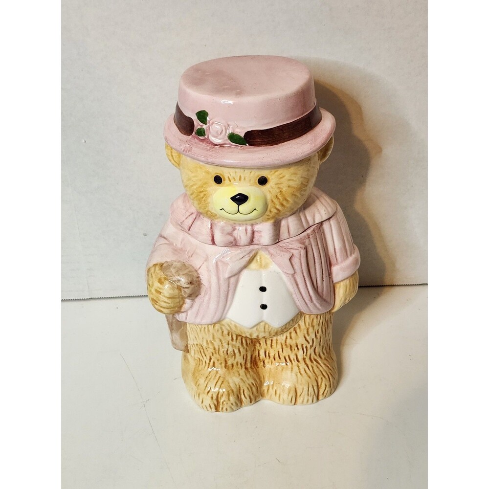 Vintage~Mr. Bear With Cane~Cookie Jar~